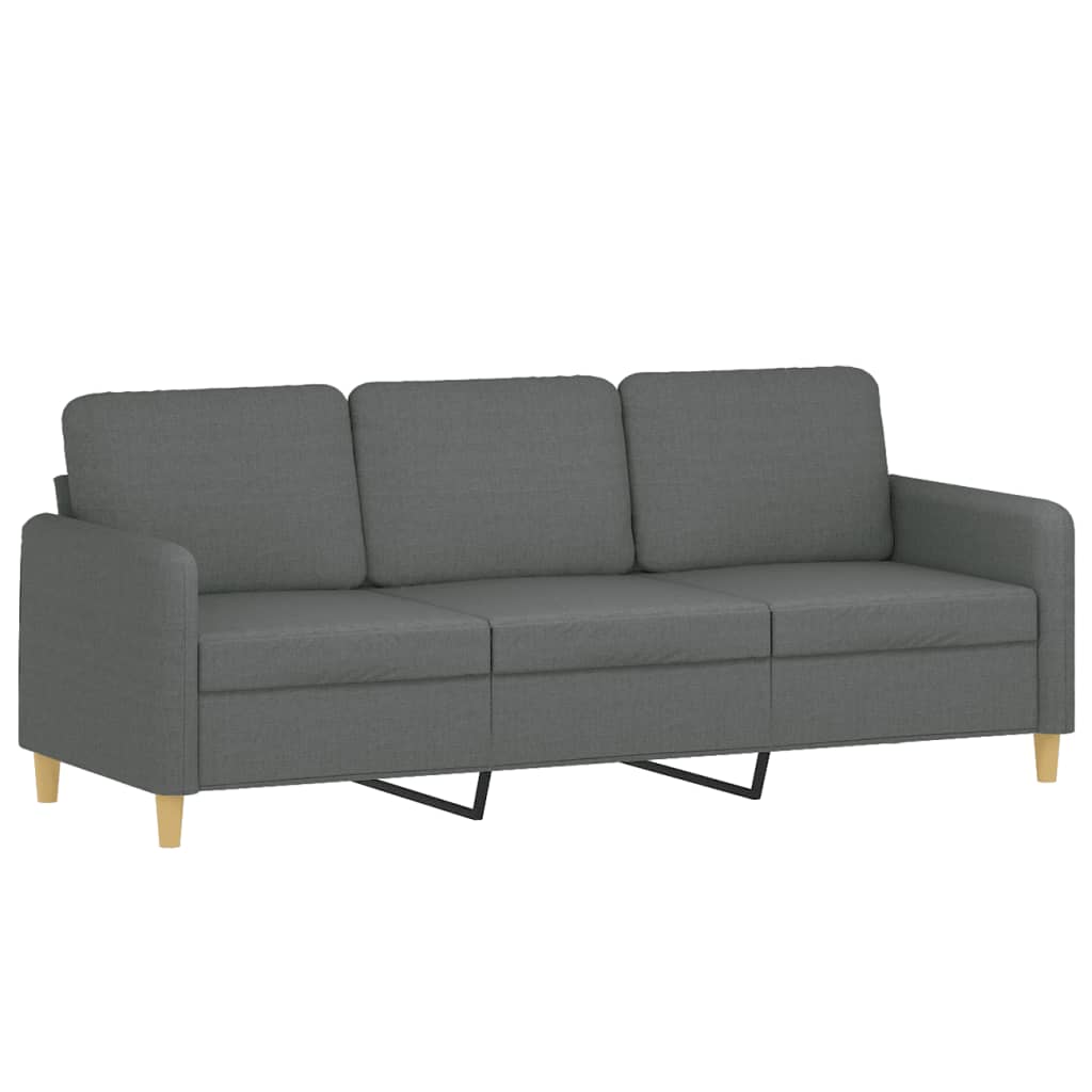 3-dijelni set sofa s jastucima tamnosivi od tkanine