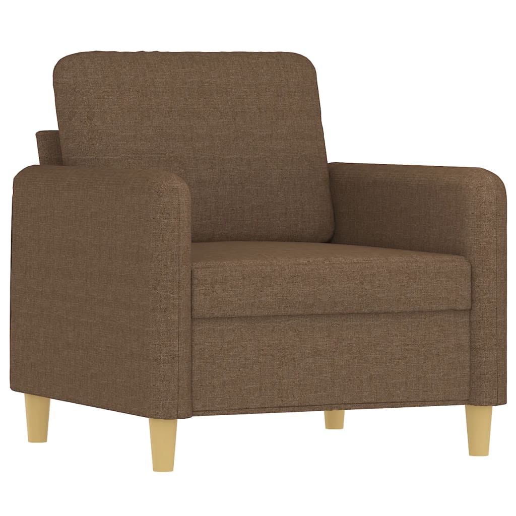 3-dijelni set sofa s jastucima smeđi od tkanine