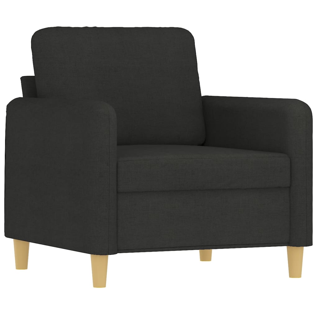 3-dijelni set sofa s jastucima crni od mikrovlakana