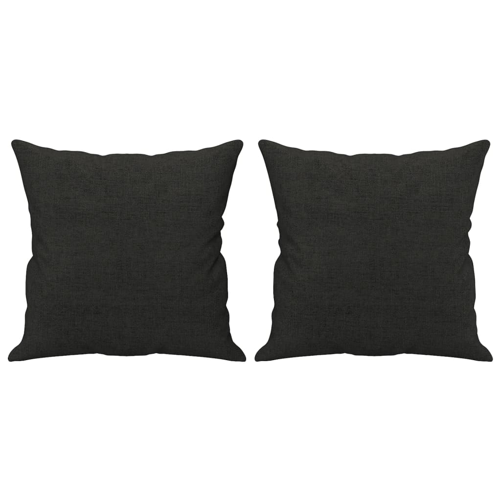 3-dijelni set sofa s jastucima crni od mikrovlakana
