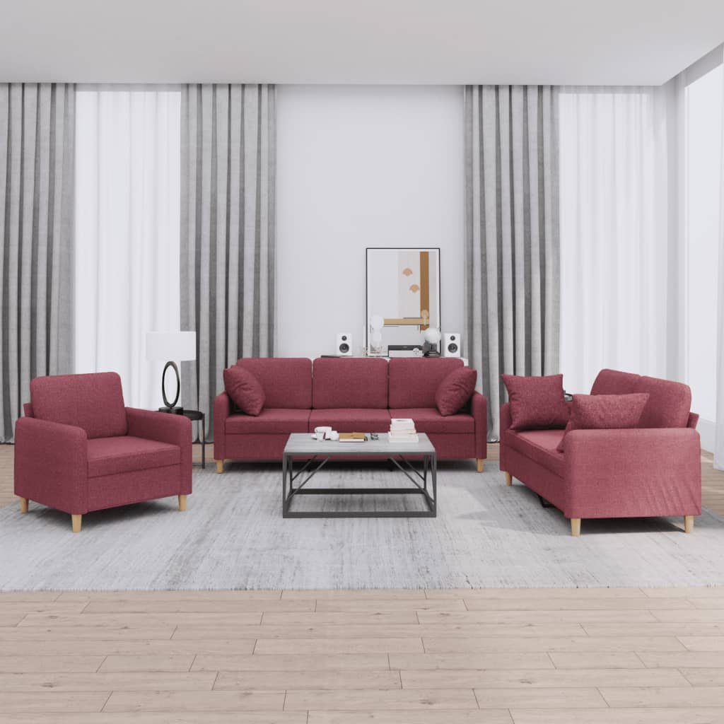 2-dijelni set sofa s jastucima od tkanine