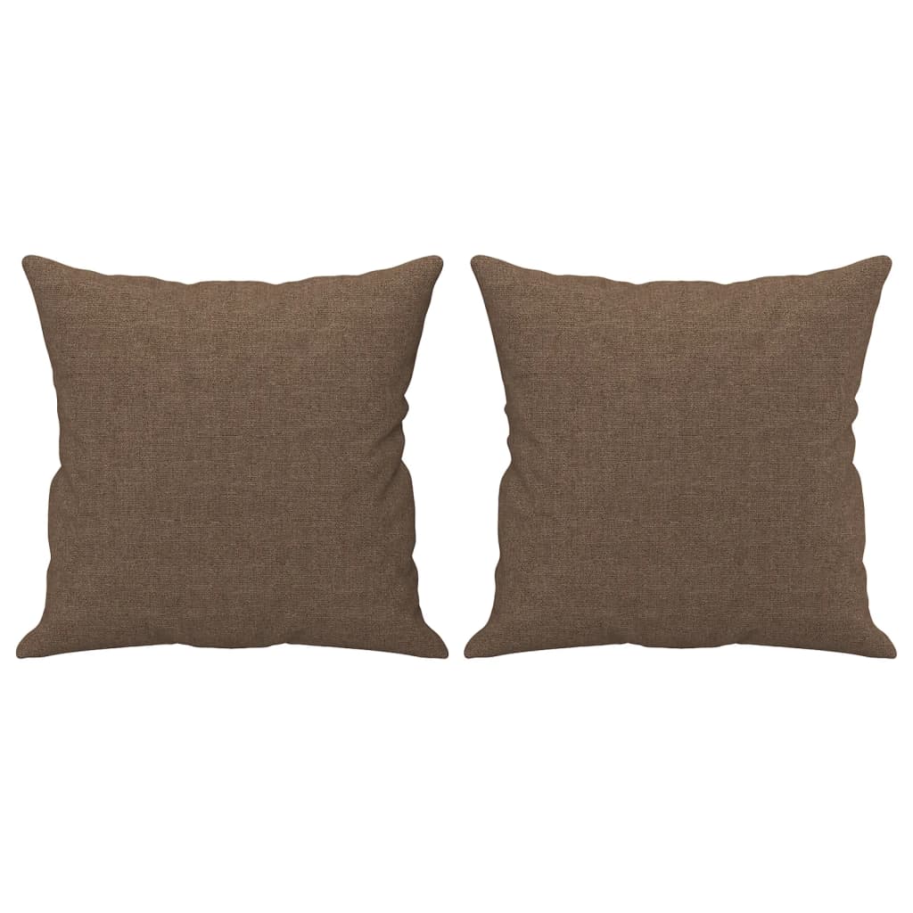 4-dijelni set sofa s jastucima smeđi od tkanine