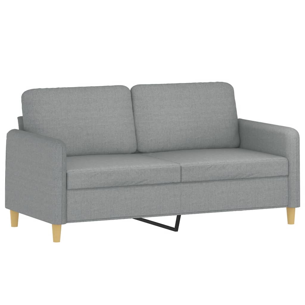 2-dijelni set sofa s jastucima svjetlosivi od tkanine