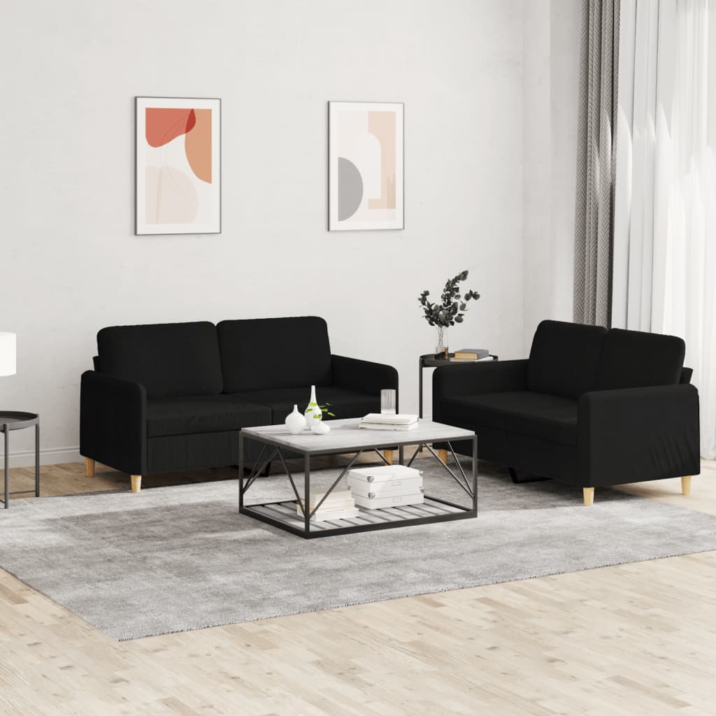 2-dijelni set sofa s jastucima od tkanine