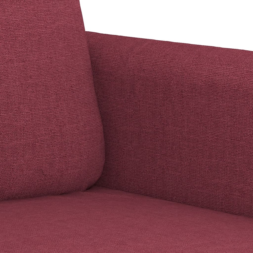 2-dijelni set sofa s jastucima crvena boja vina od tkanine