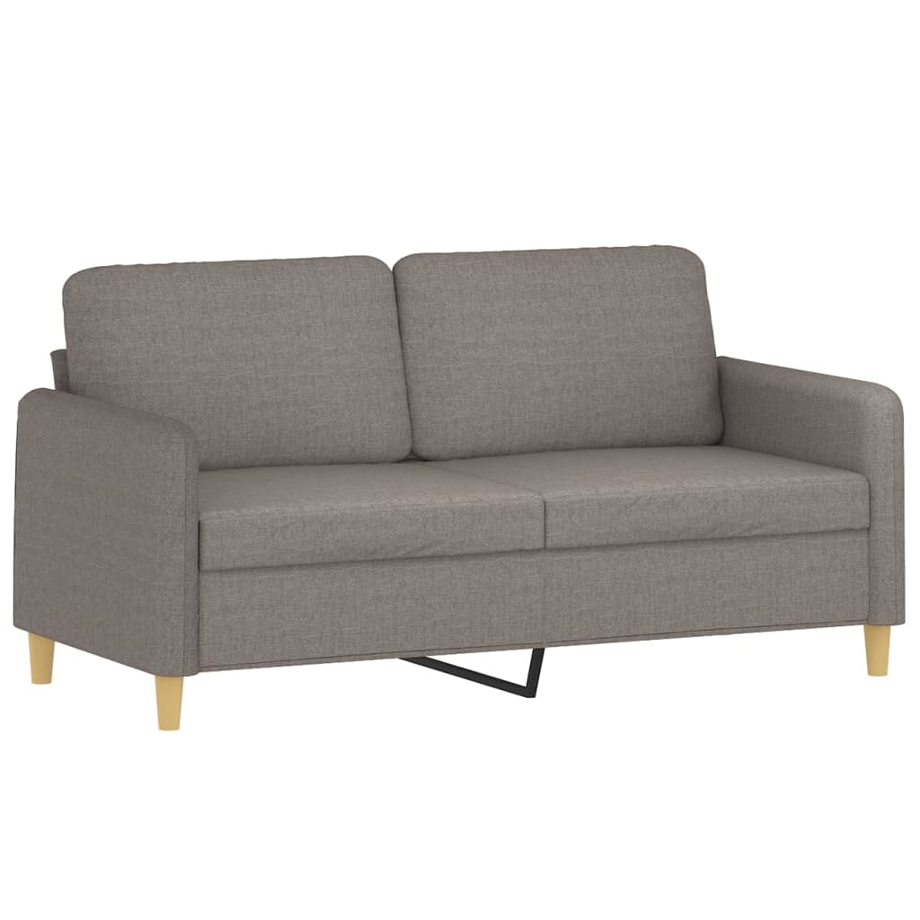 2-dijelni set sofa s jastucima smeđesivi od tkanine
