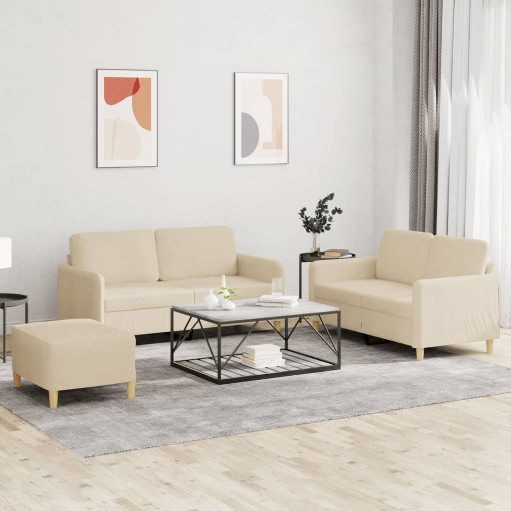 2-dijelni set sofa s jastucima od tkanine