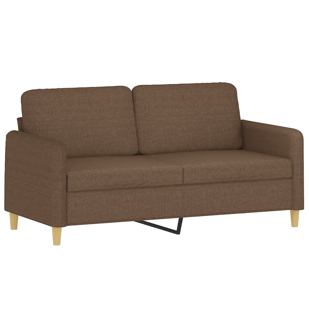 3-dijelni set sofa s jastucima smeđi od tkanine