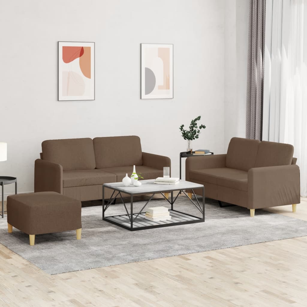 2-dijelni set sofa s jastucima od tkanine