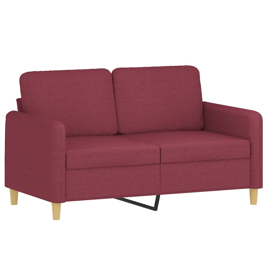 3-dijelni set sofa s jastucima crvena boja vina od tkanine