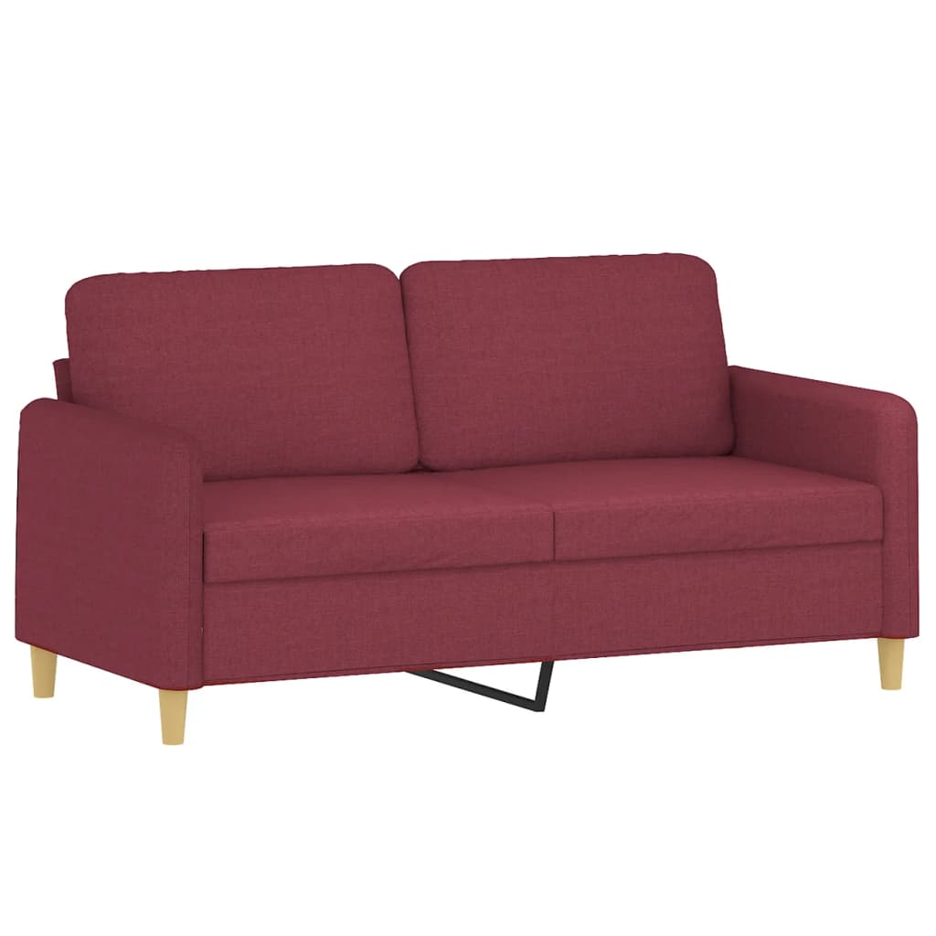 3-dijelni set sofa s jastucima crvena boja vina od tkanine
