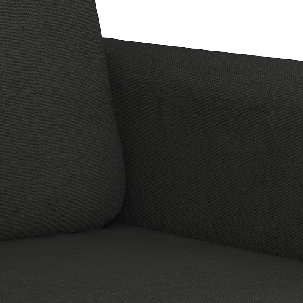 2-dijelni set sofa s jastucima crni od tkanine