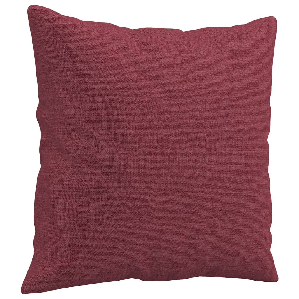2-dijelni set sofa s jastucima crvena boja vina od tkanine