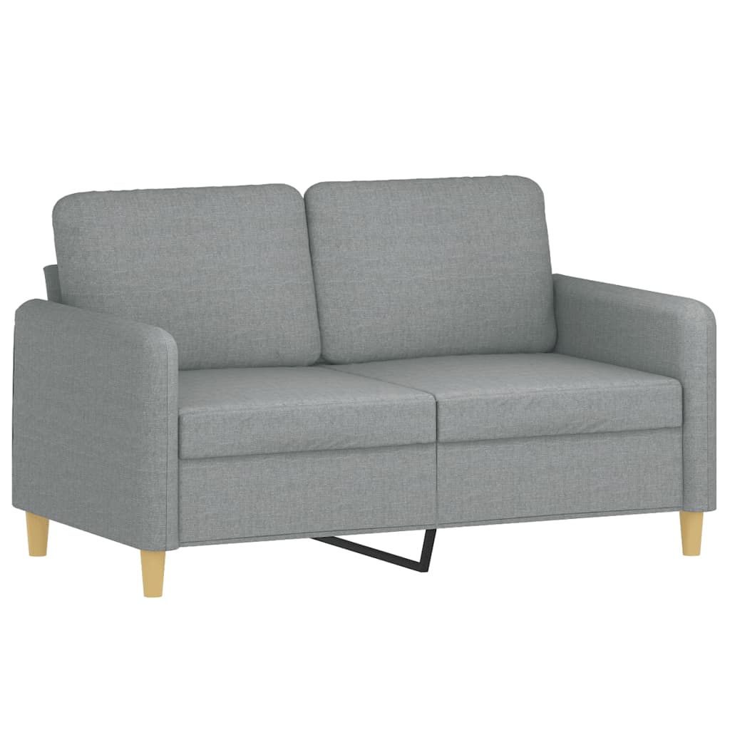 2-dijelni set sofa s jastucima svjetlosivi od tkanine