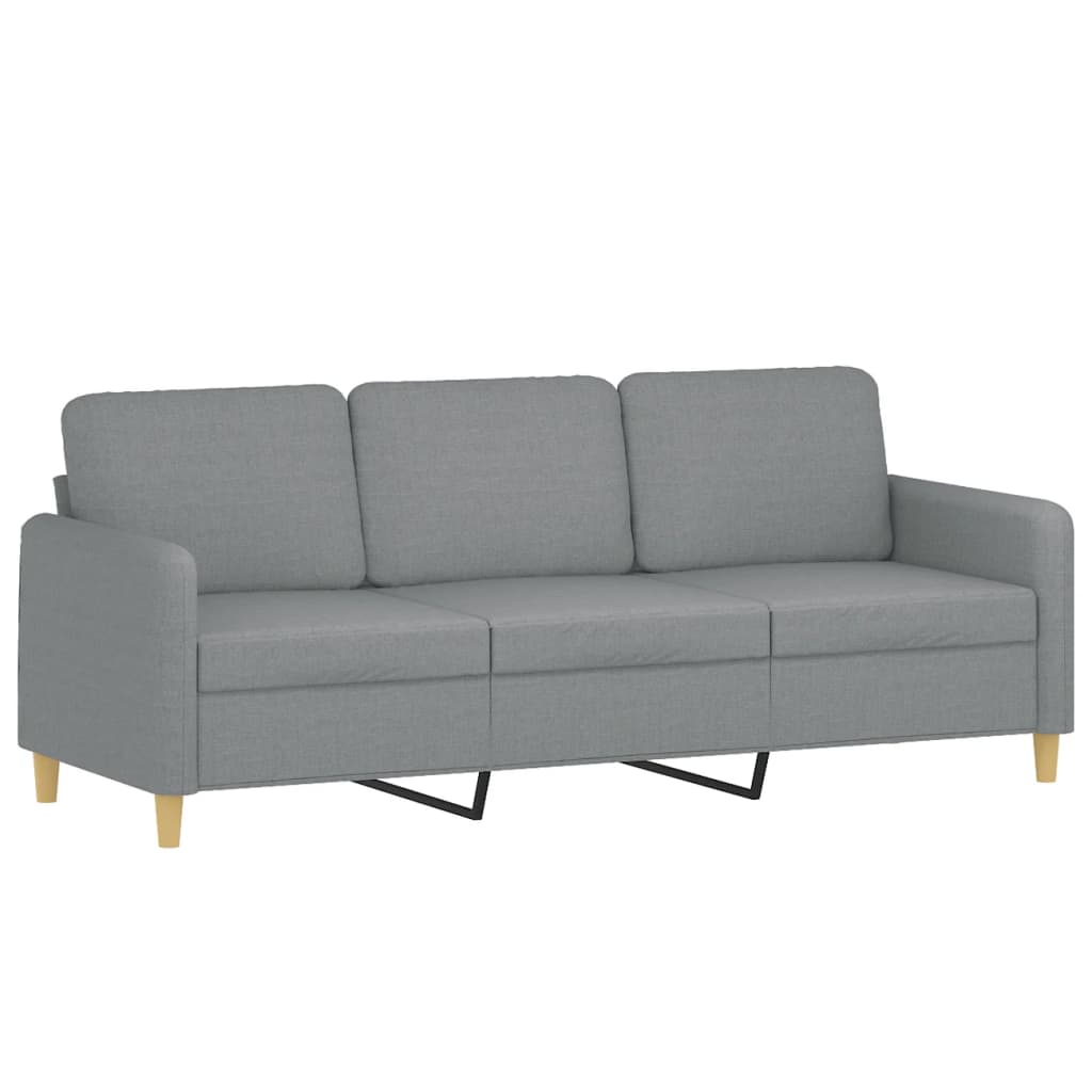 2-dijelni set sofa s jastucima svjetlosivi od tkanine