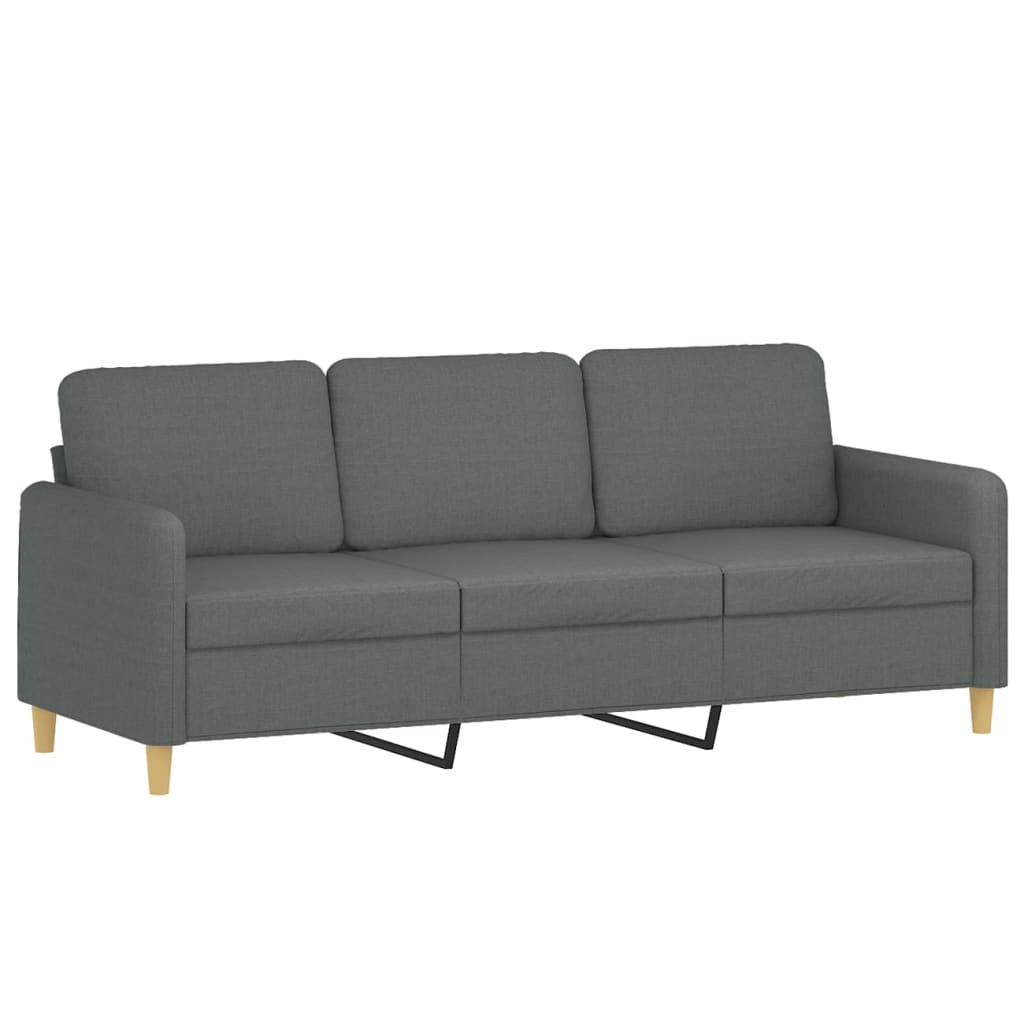 3-dijelni set sofa s jastucima tamnosivi od tkanine