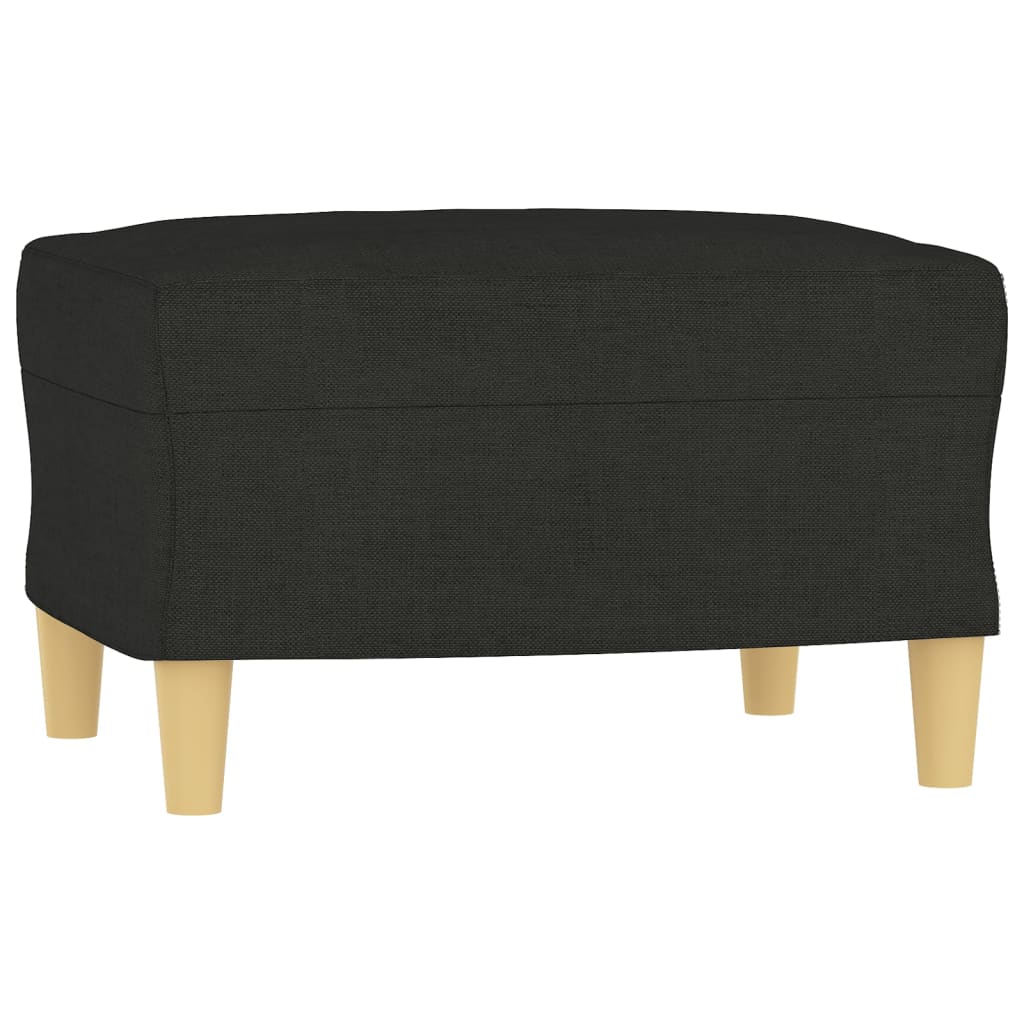 3-dijelni set sofa s jastucima crni od tkanine