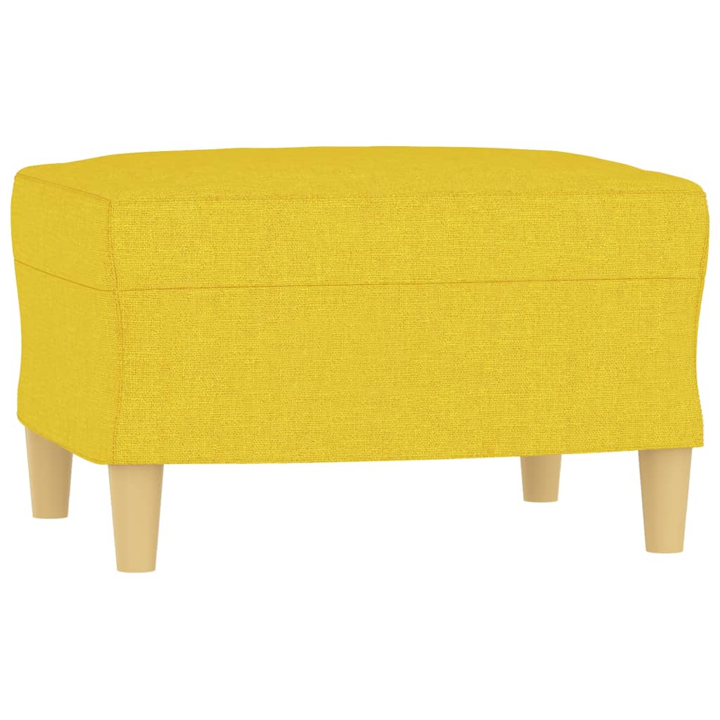 3-dijelni set sofa s jastucima svjetložuti od tkanine