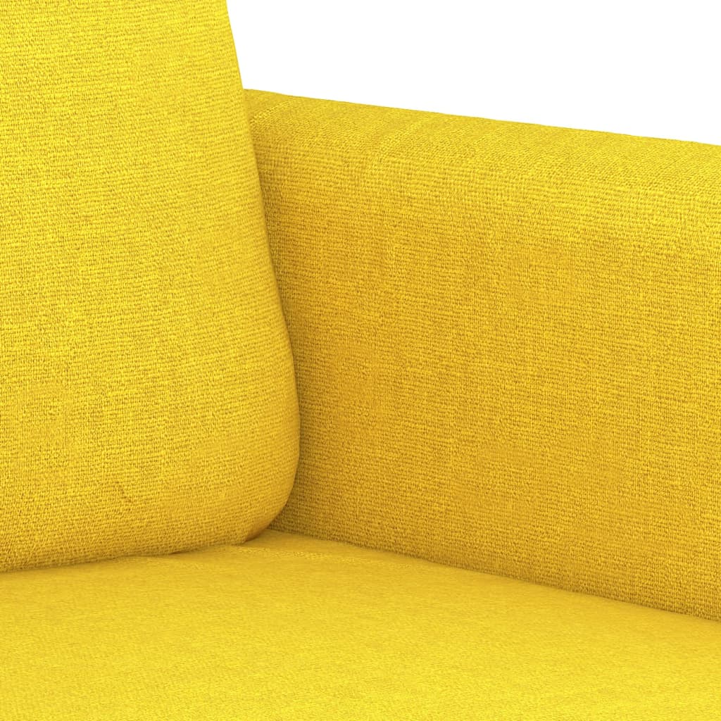 3-dijelni set sofa s jastucima svjetložuti od tkanine