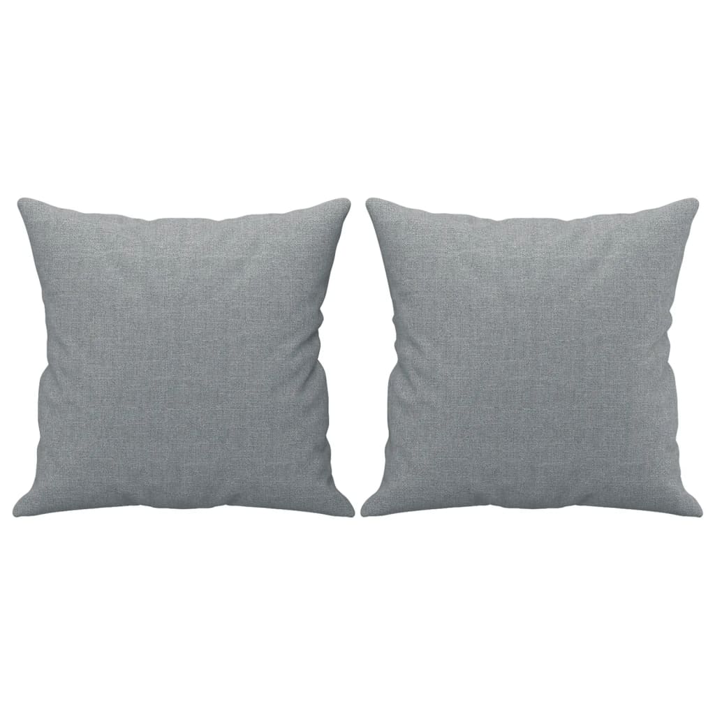 2-dijelni set sofa s jastucima svjetlosivi od tkanine