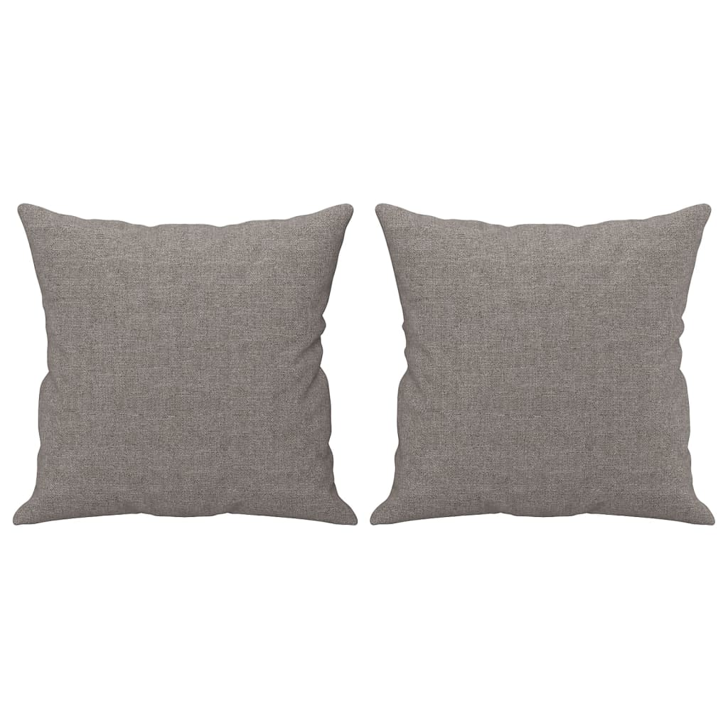 2-dijelni set sofa s jastucima smeđesivi od tkanine
