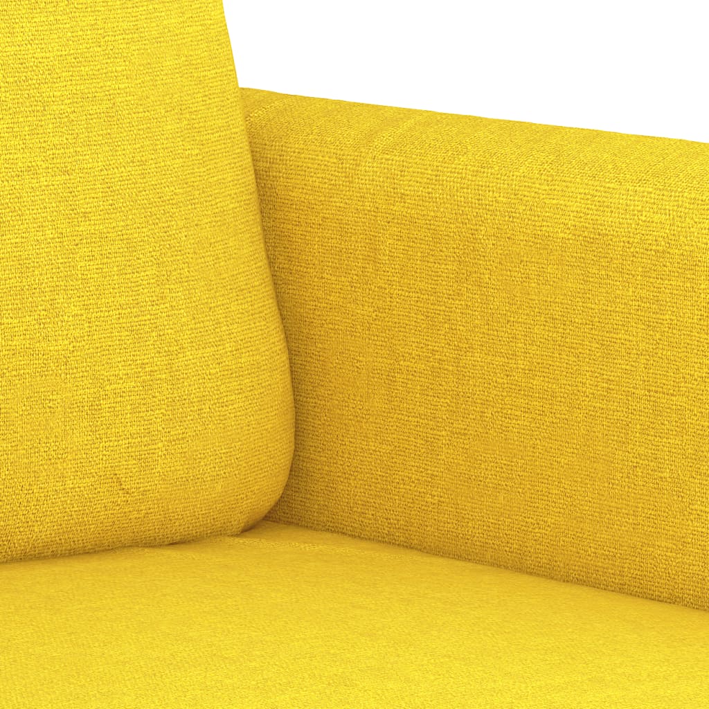 3-dijelni set sofa s jastucima svjetložuti od tkanine
