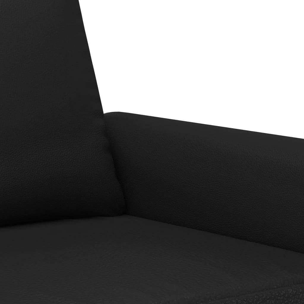 2-dijelni set sofa s jastucima crni od umjetne kože