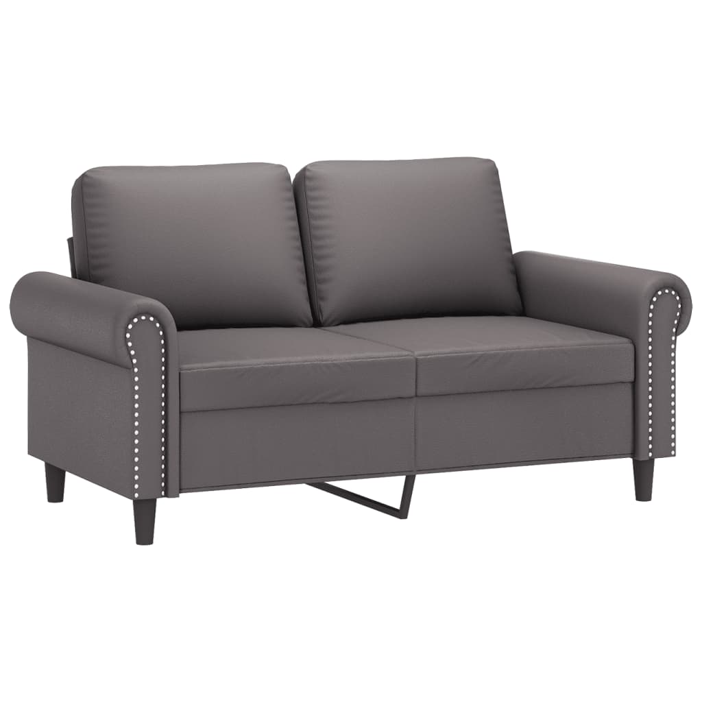 3-dijelni set sofa s jastucima sivi od umjetne kože Siva