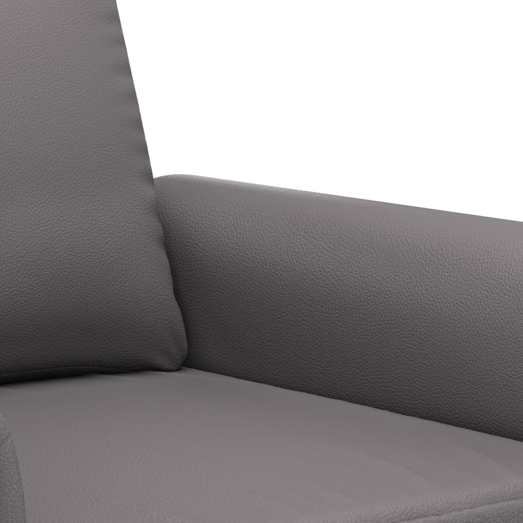 3-dijelni set sofa s jastucima sivi od umjetne kože Siva
