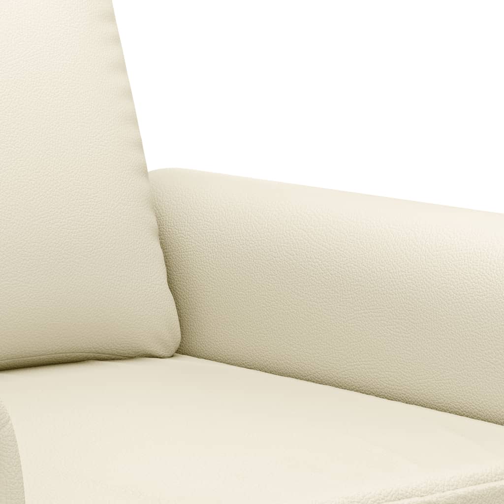 2-dijelni set sofa s jastucima krem od umjetne kože