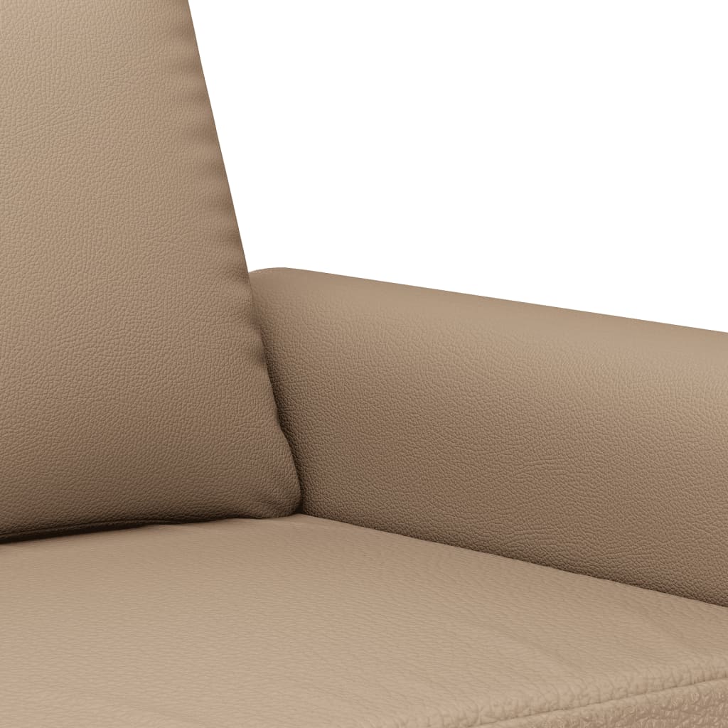 2-dijelni set sofa s jastucima boja cappuccina od umjetne kože