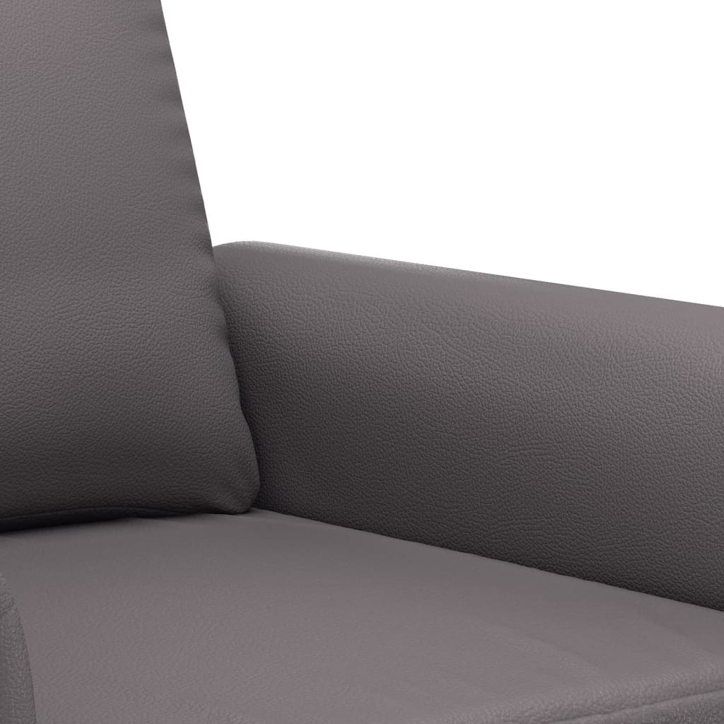 3-dijelni set sofa s jastucima sivi od umjetne kože