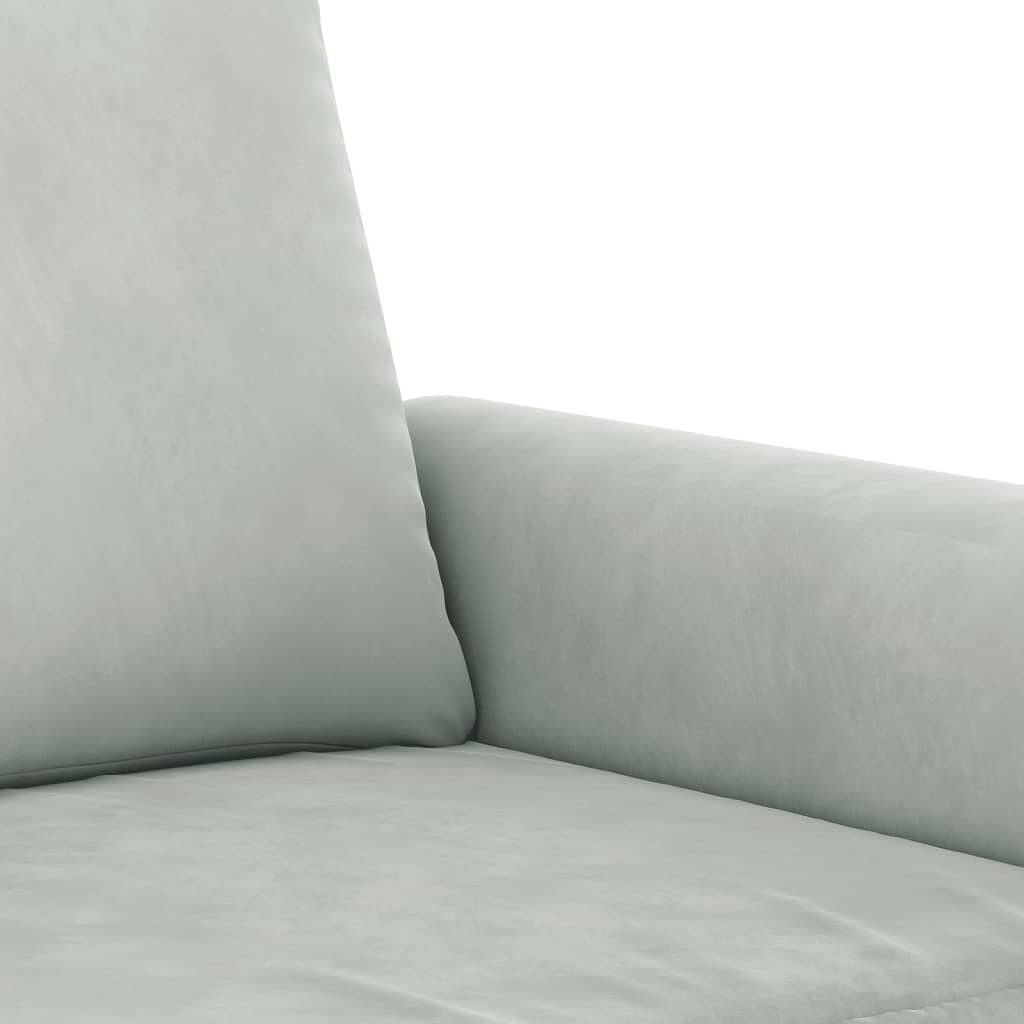 3-dijelni set sofa s jastucima svjetlosivi baršunasti
