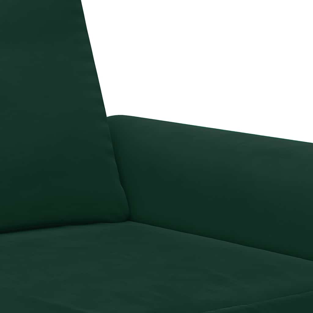 3-dijelni set sofa s jastucima tamnozeleni baršunasti