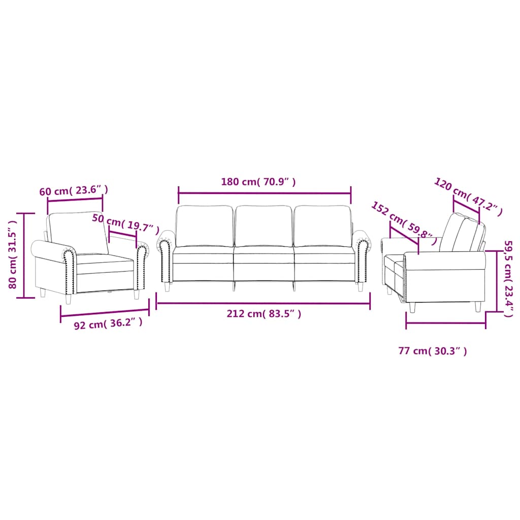 3-dijelni set sofa s jastucima žuti baršunasti