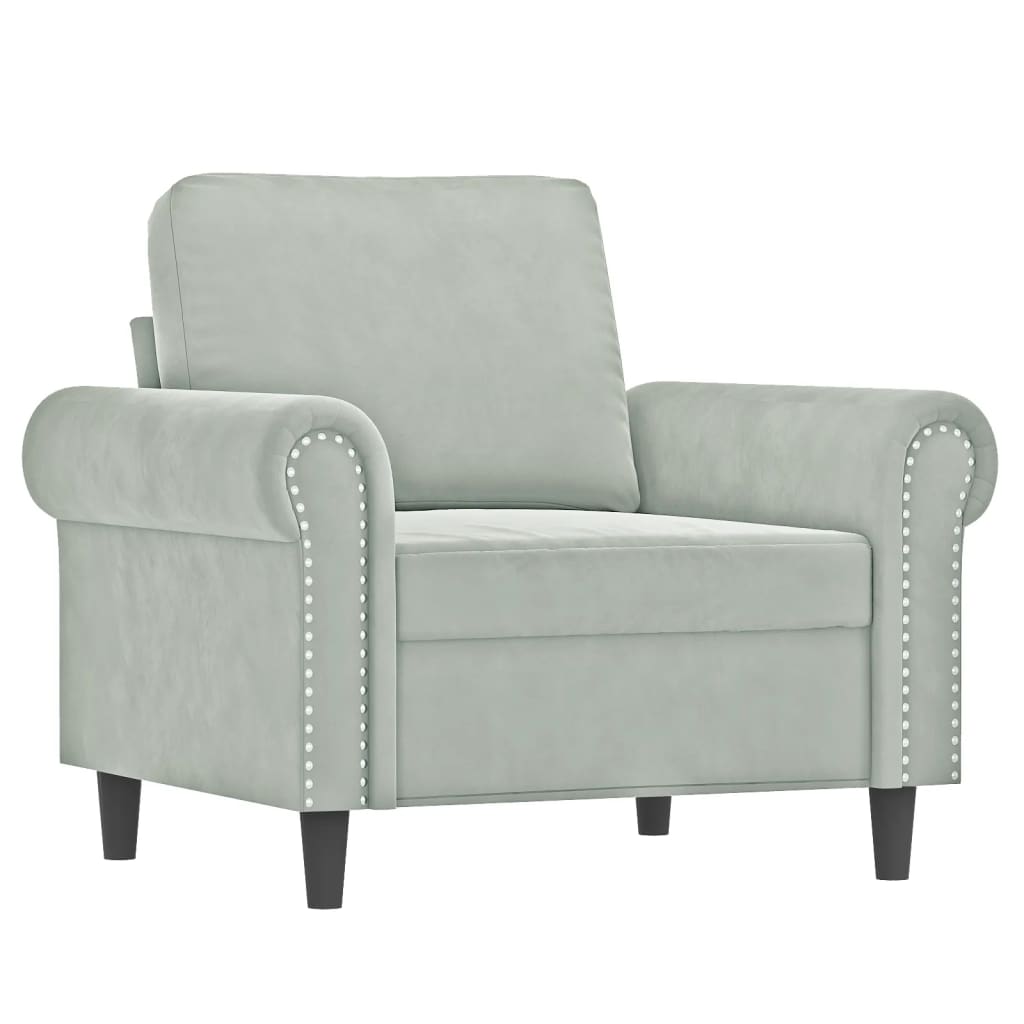 4-dijelni set sofa s jastucima svjetlosivi baršunasti
