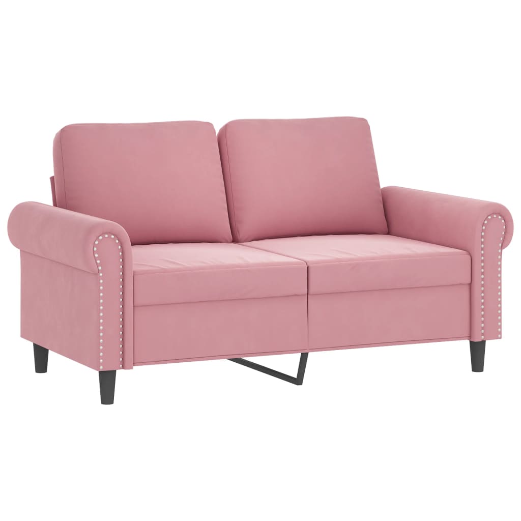 4-dijelni set sofa s jastucima ružičasti baršunasti