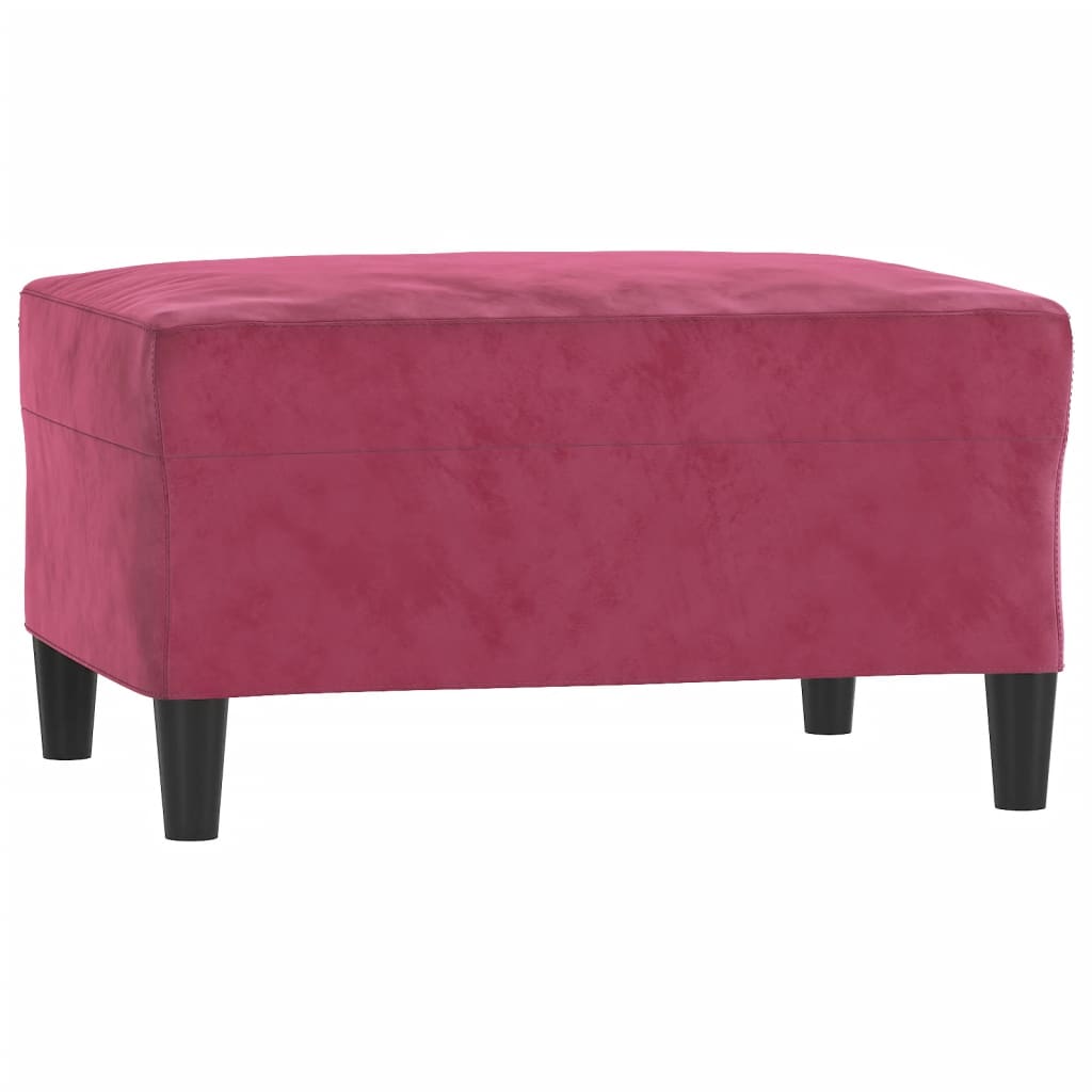4-dijelni set sofa s jastucima crvena boja vina baršunasti