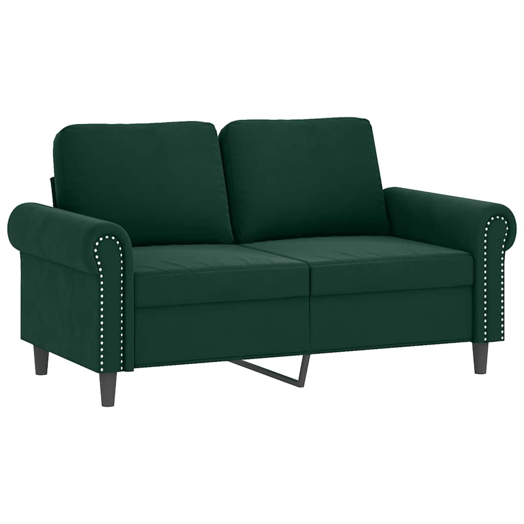 3-dijelni set sofa s jastucima tamnozeleni baršunasti