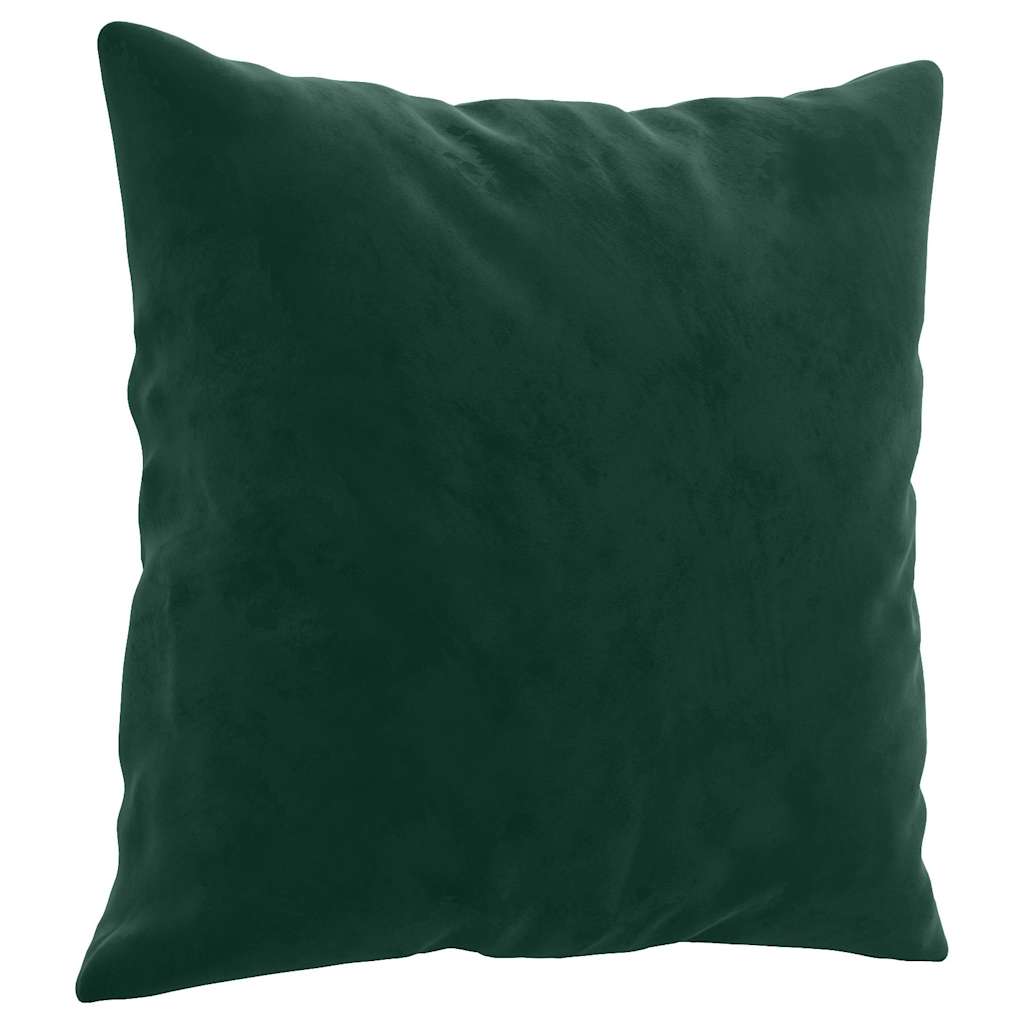3-dijelni set sofa s jastucima tamnozeleni baršunasti