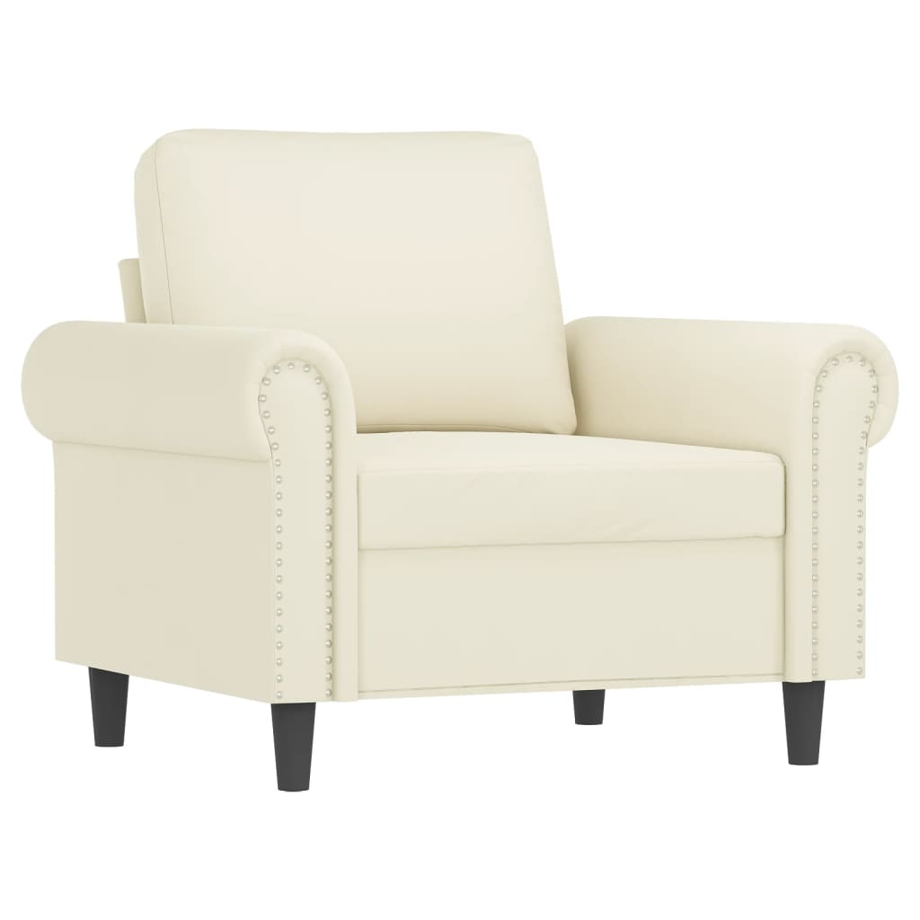 4-dijelni set sofa s jastucima, krem baršun