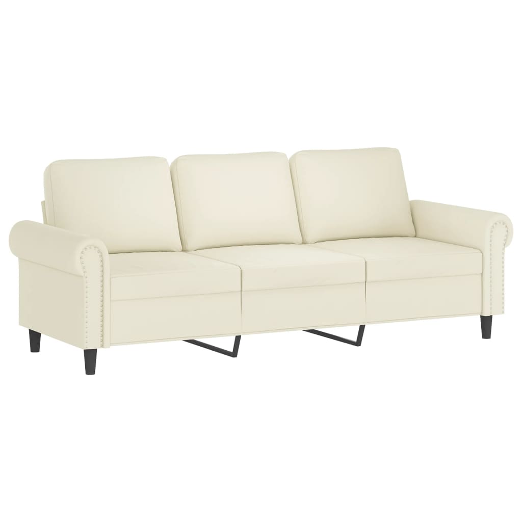 4-dijelni set sofa s jastucima, krem baršun
