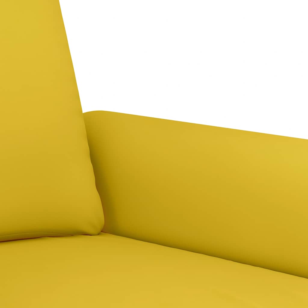 2-dijelni set sofa s jastucima žuti baršunasti