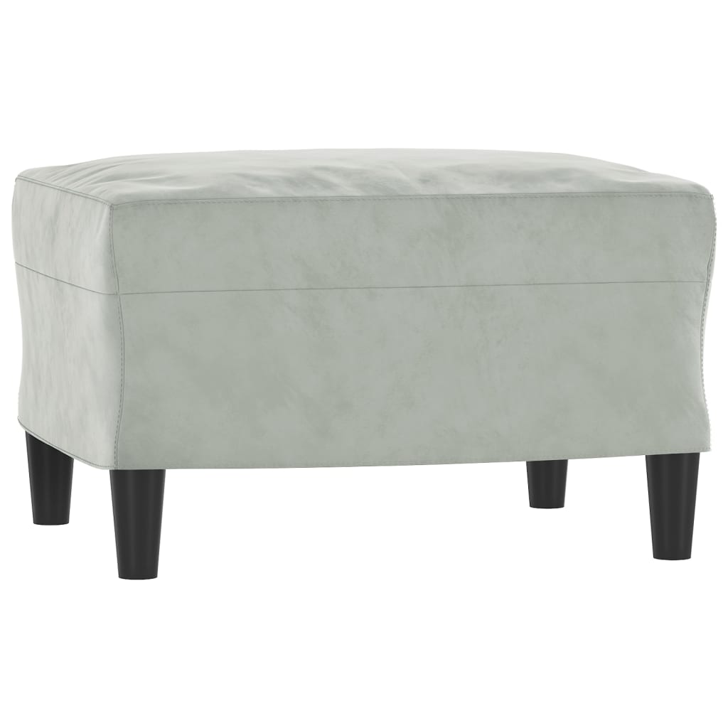 3-dijelni set sofa s jastucima svjetlosivi baršunasti