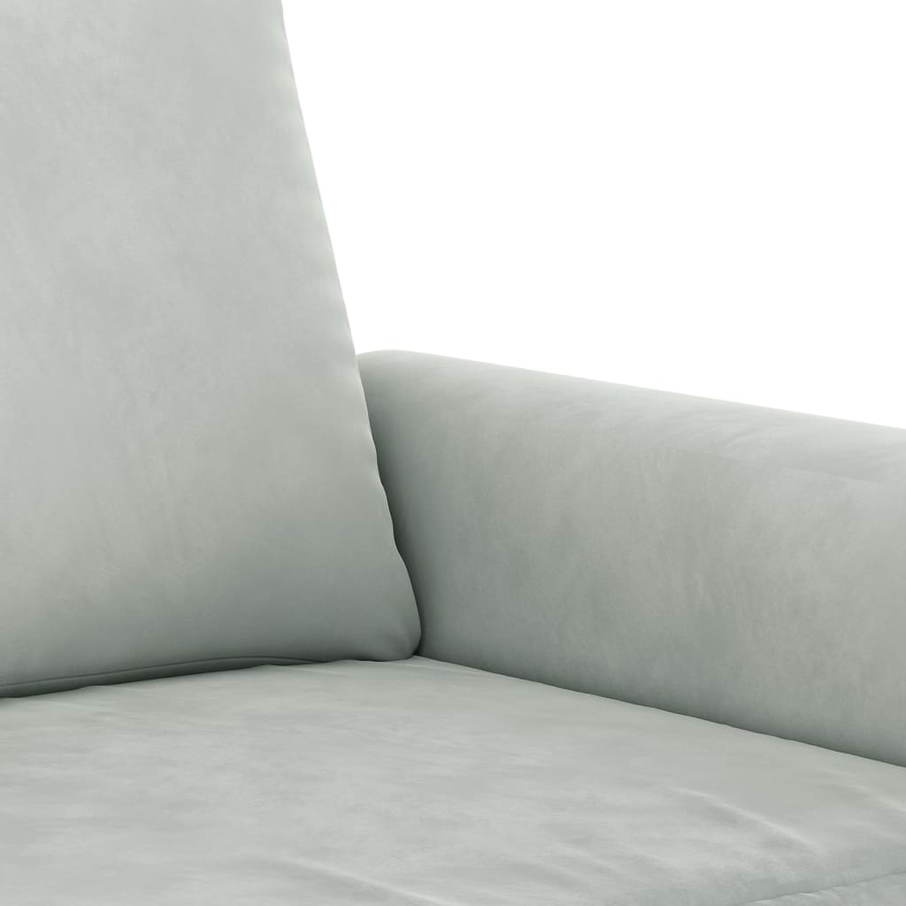 3-dijelni set sofa s jastucima svjetlosivi baršunasti
