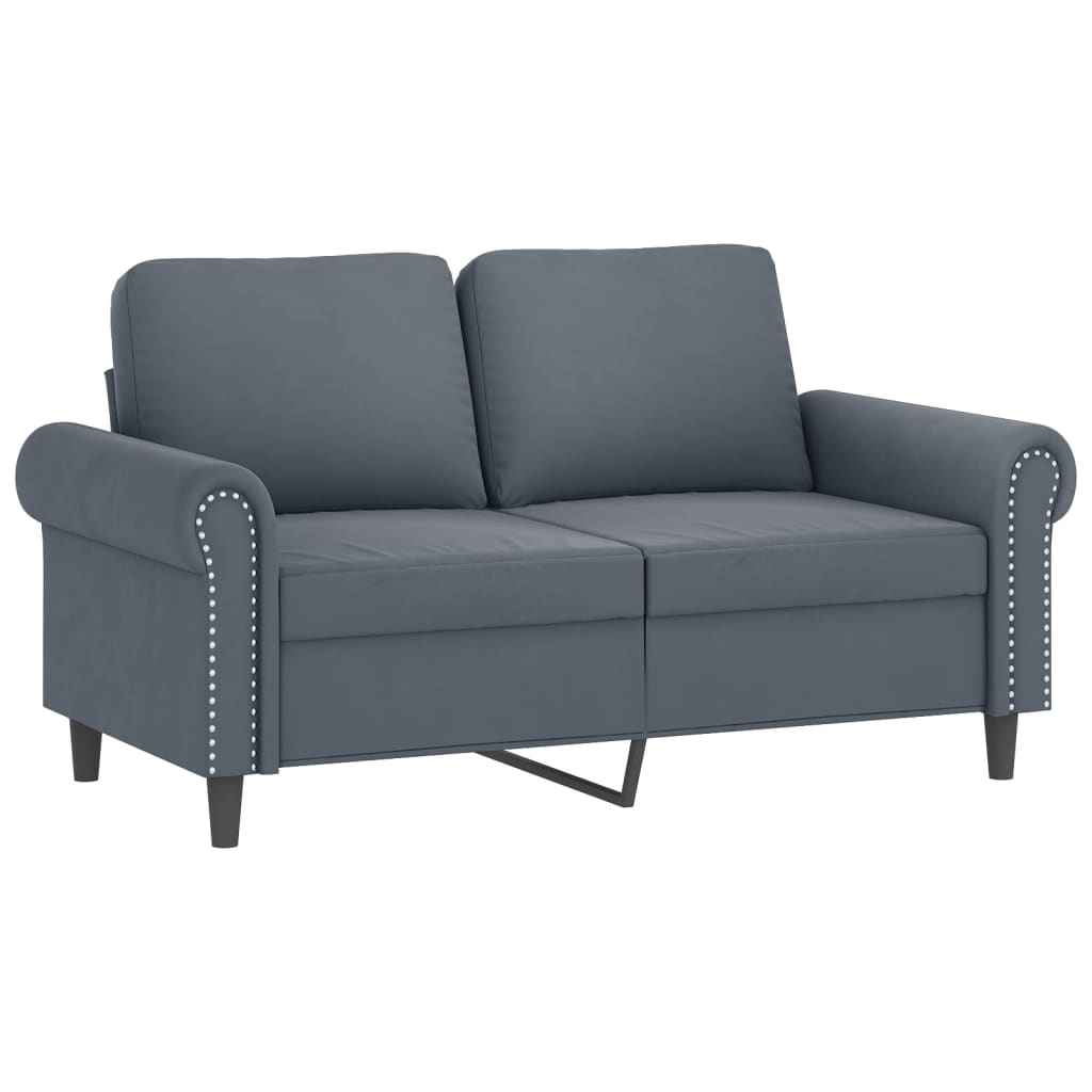 3-dijelni set sofa s jastucima tamnosivi baršunasti