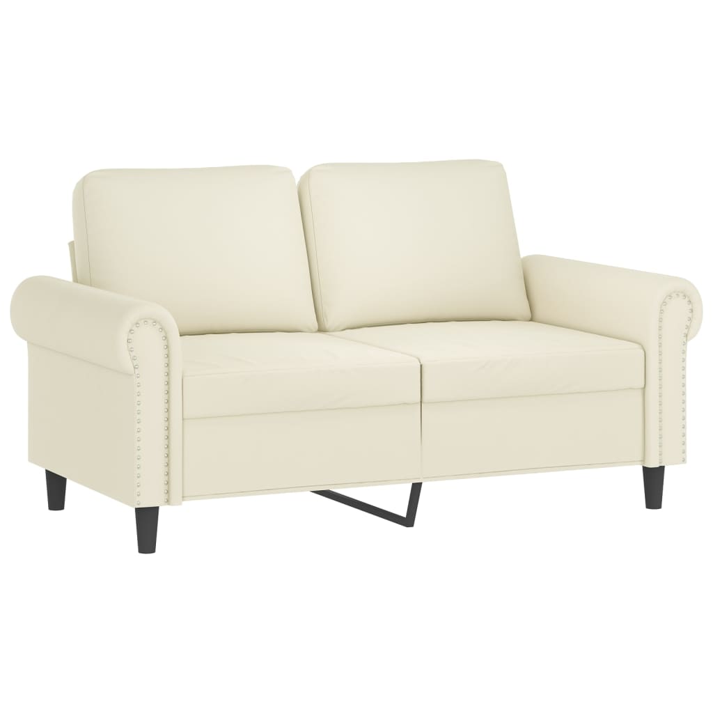 3-dijelni set sofa s jastucima krem baršunasti