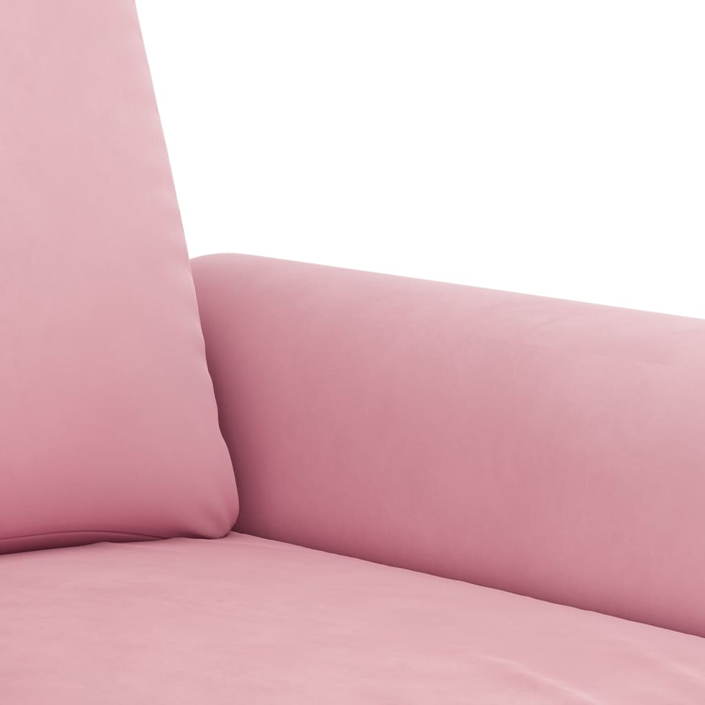 2-dijelni set sofa s jastucima ružičasti baršunasti