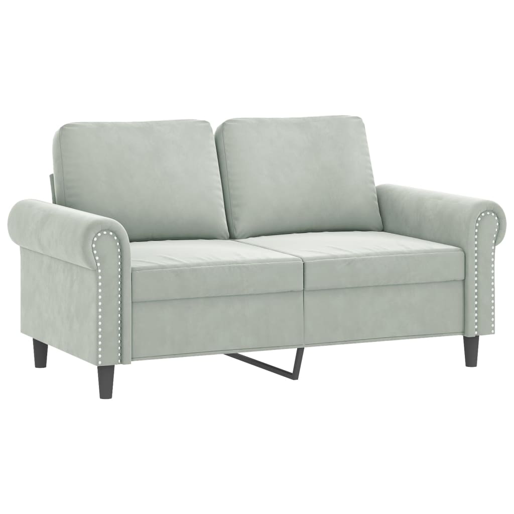 3-dijelni set sofa s jastucima svjetlosivi baršunasti