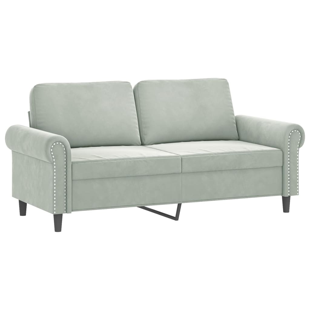 3-dijelni set sofa s jastucima svjetlosivi baršunasti